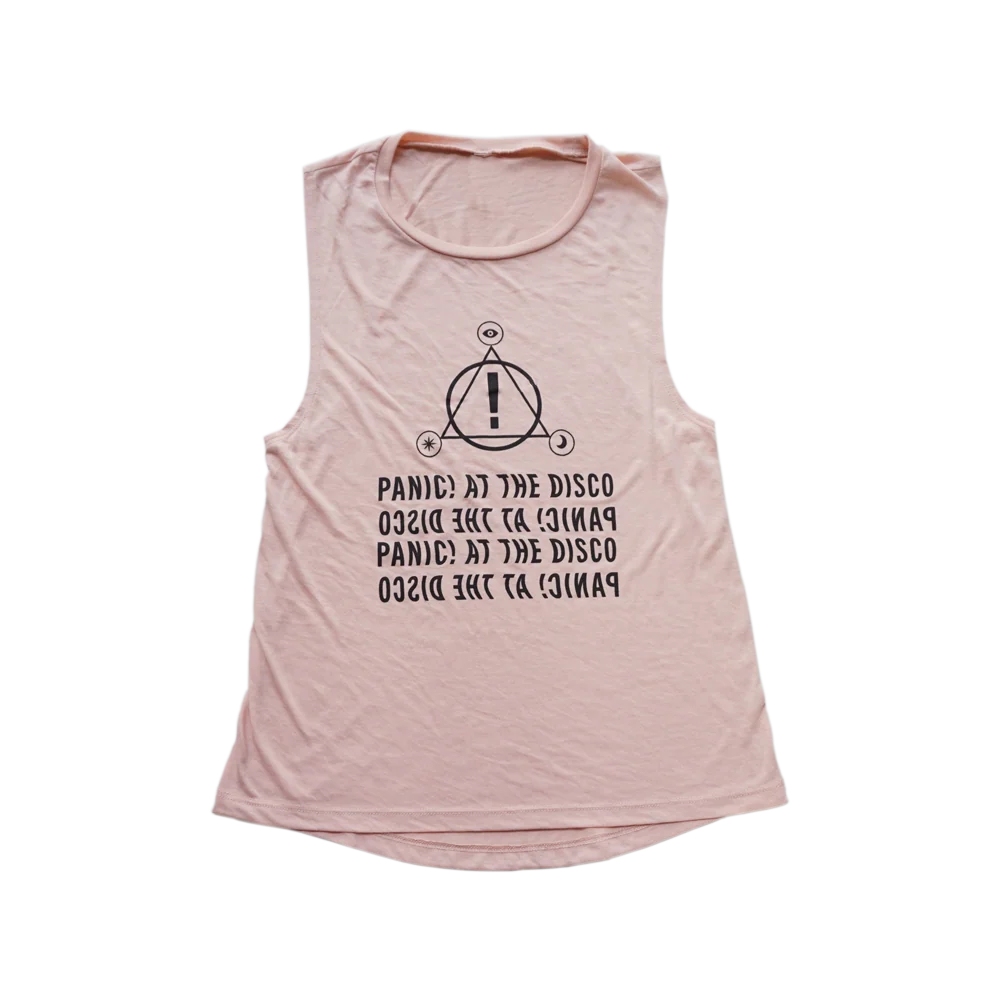 Stacked Wave Logo Peach Tank
